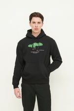 Load image into Gallery viewer, GULNOZA DILNOZA MILANO green glow mushrooms print hoodie in cotton