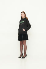 Load image into Gallery viewer, GULNOZA DILNOZA MILANO green glow mushrooms print hoodie in cotton