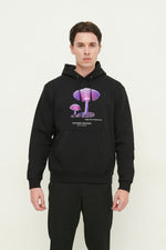 Load image into Gallery viewer, GULNOZA DILNOZA MILANO pink glow mushrooms print hoodie in cotton