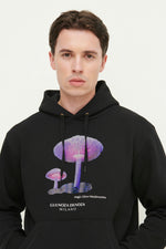 Load image into Gallery viewer, GULNOZA DILNOZA MILANO pink glow mushrooms print hoodie in cotton