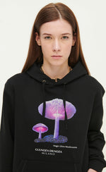 Load image into Gallery viewer, GULNOZA DILNOZA MILANO pink glow mushrooms print hoodie in cotton