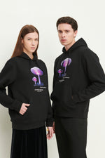 Load image into Gallery viewer, GULNOZA DILNOZA MILANO pink glow mushrooms print hoodie in cotton