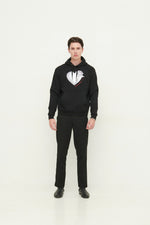 Load image into Gallery viewer, GULNOZA DILNOZA MILANO heart & rose print unisex hoodie in cotton