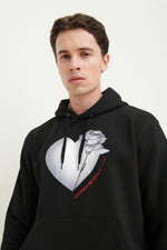 Load image into Gallery viewer, GULNOZA DILNOZA MILANO heart & rose print unisex hoodie in cotton
