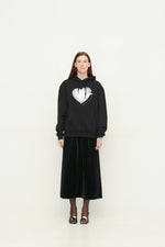 Load image into Gallery viewer, GULNOZA DILNOZA MILANO heart & rose print unisex hoodie in cotton