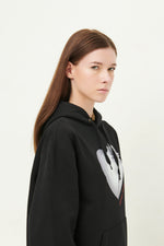 Load image into Gallery viewer, GULNOZA DILNOZA MILANO heart & rose print unisex hoodie in cotton