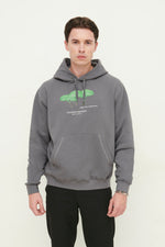 Load image into Gallery viewer, GULNOZA DILNOZA MILANO green glow mushrooms print hoodie in cotton