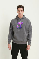 Load image into Gallery viewer, GULNOZA DILNOZA MILANO pink glow mushrooms print hoodie in cotton