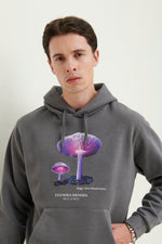 Load image into Gallery viewer, GULNOZA DILNOZA MILANO pink glow mushrooms print hoodie in cotton