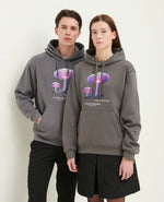 Load image into Gallery viewer, GULNOZA DILNOZA MILANO pink glow mushrooms print hoodie in cotton