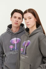 Load image into Gallery viewer, GULNOZA DILNOZA MILANO pink glow mushrooms print hoodie in cotton