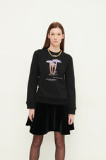 Load image into Gallery viewer, GULNOZA DILNOZA MILANO blue glow mushrooms print sweatshirt in cotton