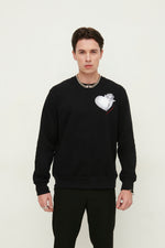 Load image into Gallery viewer, GULNOZA DILNOZA MILANO heart & rose print sweatshirt in cotton