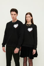 Load image into Gallery viewer, GULNOZA DILNOZA MILANO heart & rose print sweatshirt in cotton