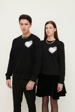 Load image into Gallery viewer, GULNOZA DILNOZA MILANO heart & rose print sweatshirt in cotton