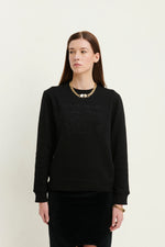Load image into Gallery viewer, GULNOZA DILNOZA MILANO Logo Embroidered sweatshirt in cotton