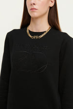 Load image into Gallery viewer, GULNOZA DILNOZA MILANO Logo Embroidered sweatshirt in cotton