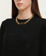 Load image into Gallery viewer, Gulnoza Dilnoza Logo chain-link necklace in gold finish metal
