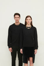 Load image into Gallery viewer, GULNOZA DILNOZA MILANO Logo Embroidered sweatshirt in cotton