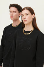 Load image into Gallery viewer, Gulnoza Dilnoza Logo chain-link necklace in gold finish metal