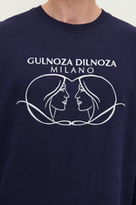 Load image into Gallery viewer, GULNOZA DILNOZA MILANO Logo Embroidered sweatshirt in cotton