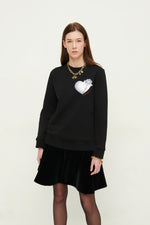Load image into Gallery viewer, GULNOZA DILNOZA MILANO heart & rose print sweatshirt in cotton