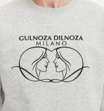 Load image into Gallery viewer, GULNOZA DILNOZA MILANO Logo Embroidered sweatshirt in cotton