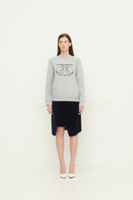 Load image into Gallery viewer, GULNOZA DILNOZA MILANO Logo Embroidered sweatshirt in cotton