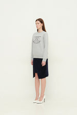 Load image into Gallery viewer, GULNOZA DILNOZA MILANO Logo Embroidered sweatshirt in cotton