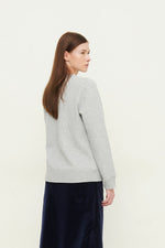 Load image into Gallery viewer, GULNOZA DILNOZA MILANO Logo Embroidered sweatshirt in cotton