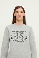 Load image into Gallery viewer, GULNOZA DILNOZA MILANO Logo Embroidered sweatshirt in cotton