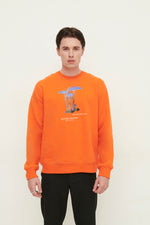 Load image into Gallery viewer, GULNOZA DILNOZA MILANO blue glow mushrooms print sweatshirt