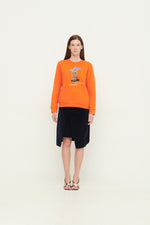 Load image into Gallery viewer, GULNOZA DILNOZA MILANO blue glow mushrooms print sweatshirt in cotton