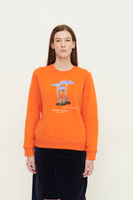 Load image into Gallery viewer, GULNOZA DILNOZA MILANO blue glow mushrooms print sweatshirt in cotton
