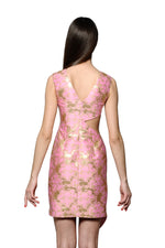 Load image into Gallery viewer, Jewel Embellished and Embroidered Silk Jacquard Asymmetric Dress