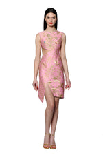 Load image into Gallery viewer, Jewel Embellished and Embroidered Silk Jacquard Asymmetric Dress
