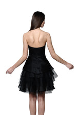 Load image into Gallery viewer, Silk Organza Corset Jewel Embroidered Little Black Dress