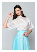 Load image into Gallery viewer, White Silk Organza Top