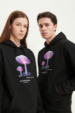 Load image into Gallery viewer, GULNOZA DILNOZA MILANO pink glow mushrooms print hoodie in cotton
