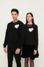 Load image into Gallery viewer, GULNOZA DILNOZA MILANO heart &amp; rose print sweatshirt in cotton

