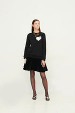 Load image into Gallery viewer, GULNOZA DILNOZA MILANO heart &amp; rose print sweatshirt in cotton
