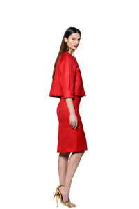 Modern Tailored Red Cotton Jacket